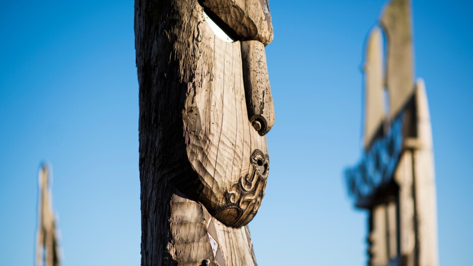 Discover the intricate detail and spiritual significance of the sacred Māui carvings up close. An unforgettable cultural experience shared through the stories of Ngati Porou.