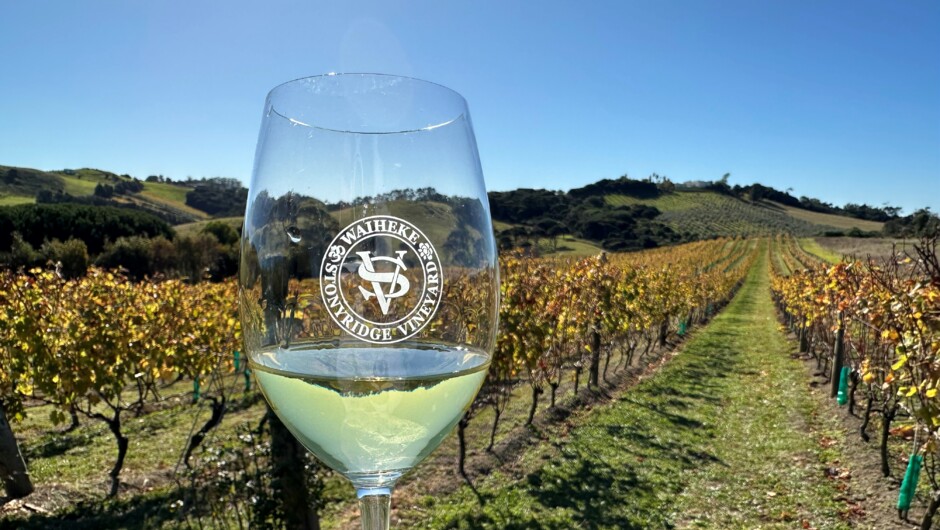 Wine tasting at Stonyridge Winery