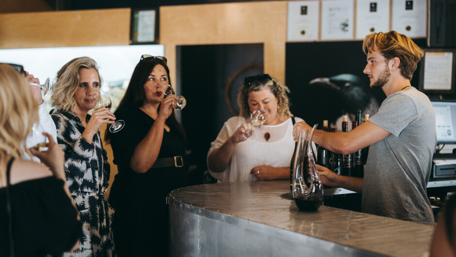 Wine tasting at Passage Rock Vineyard