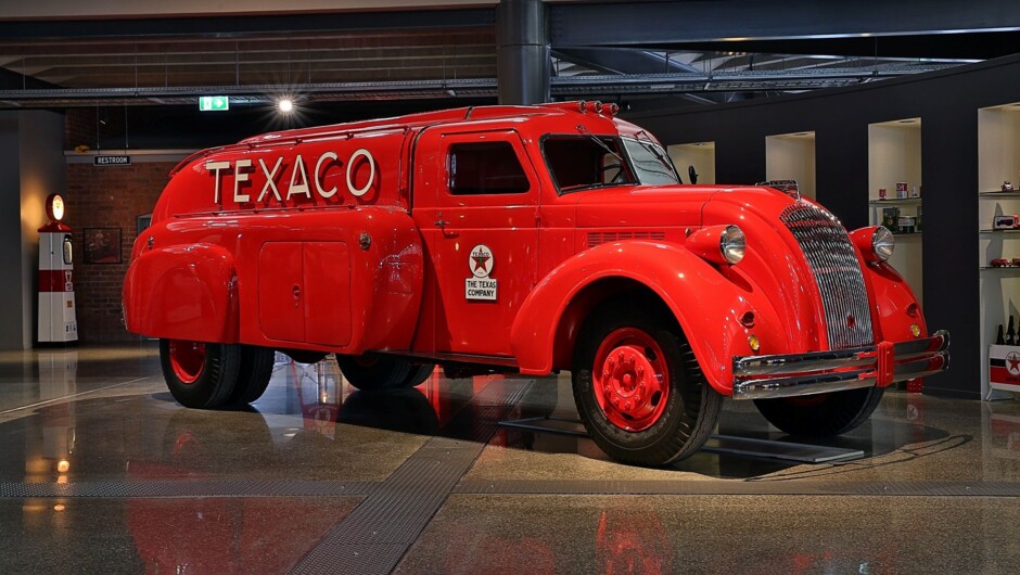 One of these vehicles is Bill's pride and joy - affectionately known ats Tex, a 1940 Dodge RX70 Airflow Tanker.