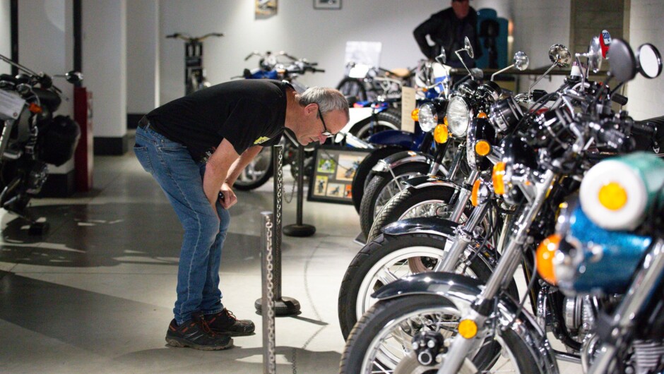 Get up and close and inspect the finer details, there are no glass cases at Classic Motorcycle Mecca.