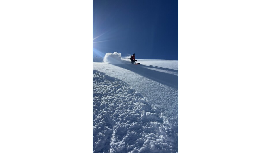 Fresh powder. Come ski touring to avoid the crowds