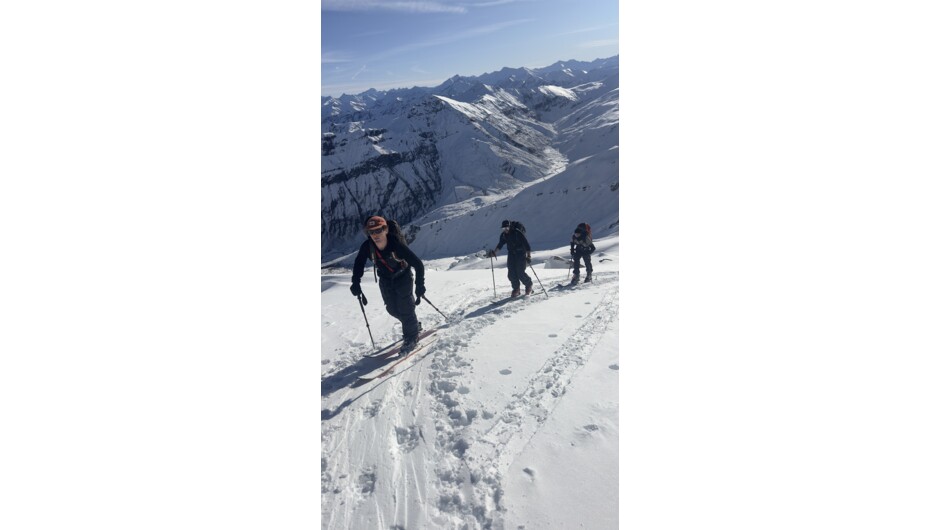 Heading up  - coming home from a day in the back country  - Treble Cone, Wānaka