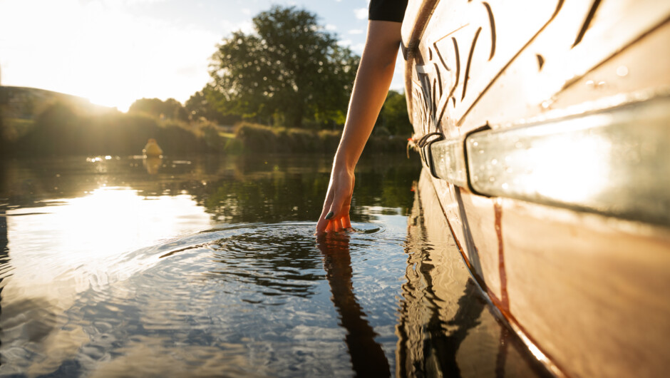 Ready to paddle a Māori Waka