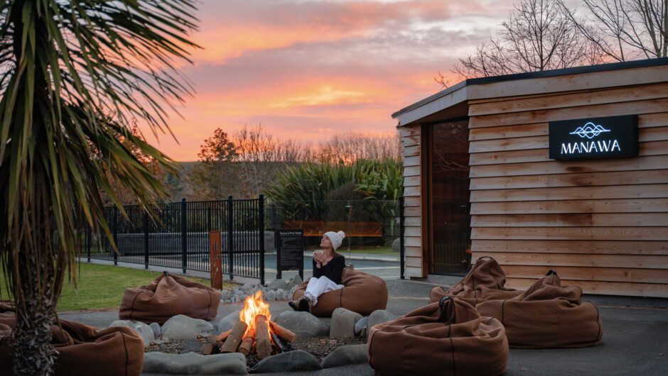 Fire pit evenings, sauna warmth, and a quiet cup of tea in nature.
