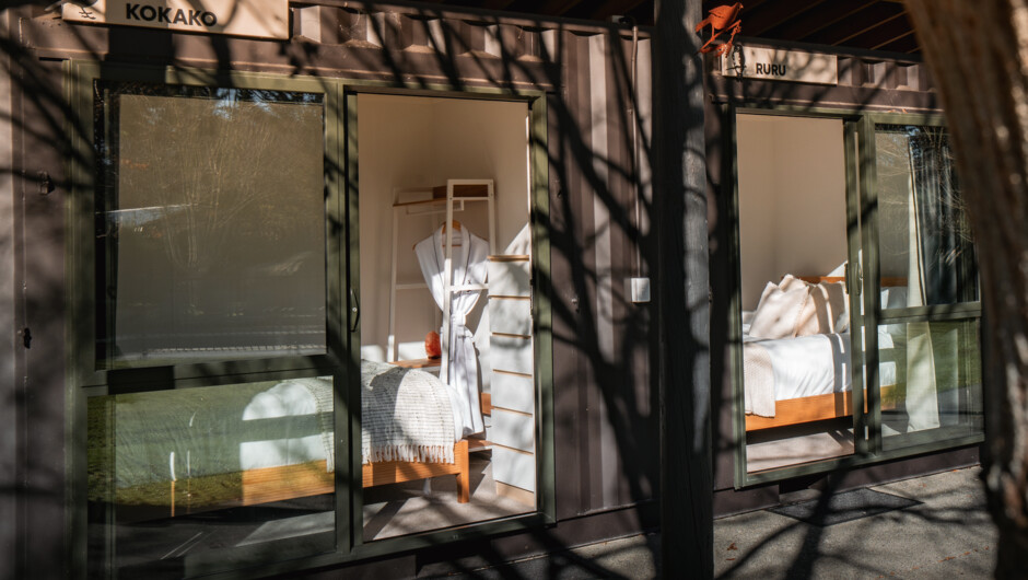 Thoughtfully designed sleeping pods offering a comfortable, restful place to unwind.