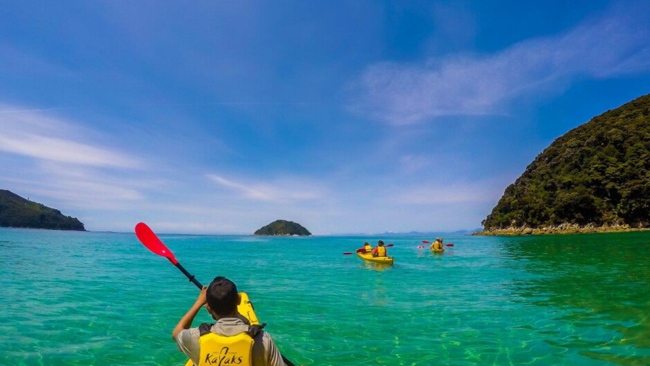 Paddle through beautiful blues