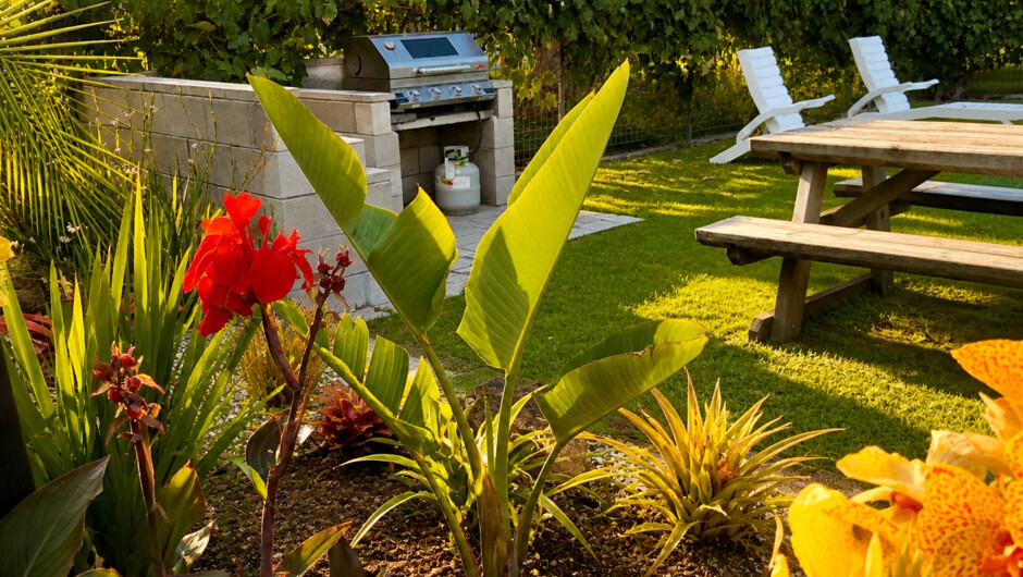 Teal Outside Seating &amp; BBQ