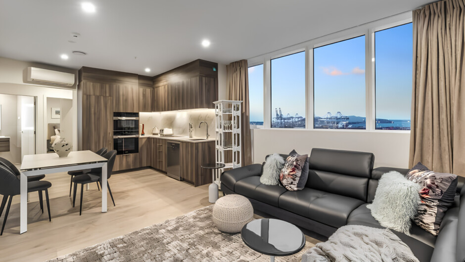 Sun-drenched living area with balcony
