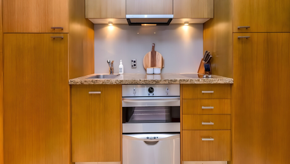 Modest but fully equipped kitchen