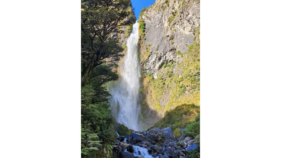 Devil's Punchbowl waterfall at Arthur's Pass village