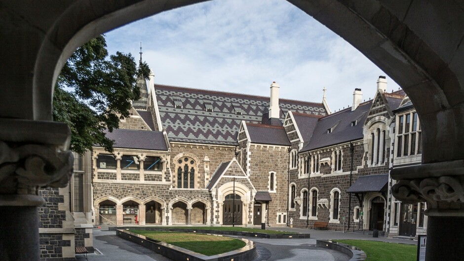 The historic Arts Centre quad on Christchurch's cycleways