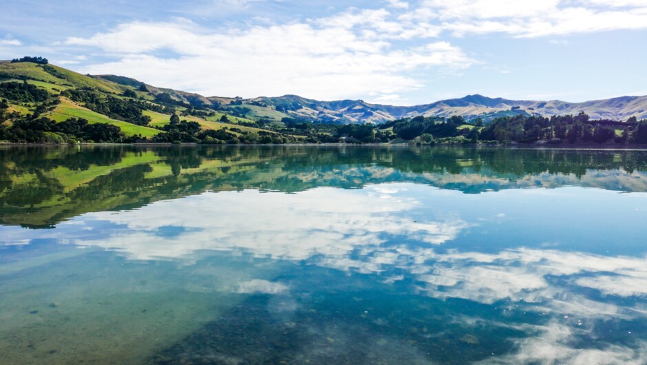 Banks Peninsula and Christchurch from above