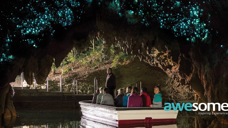 Journey to the stunning Waitomo Glowworm caves