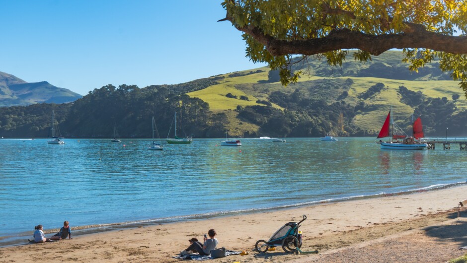 A quiet bay on Akaroa Harbour, Banks Peninsula