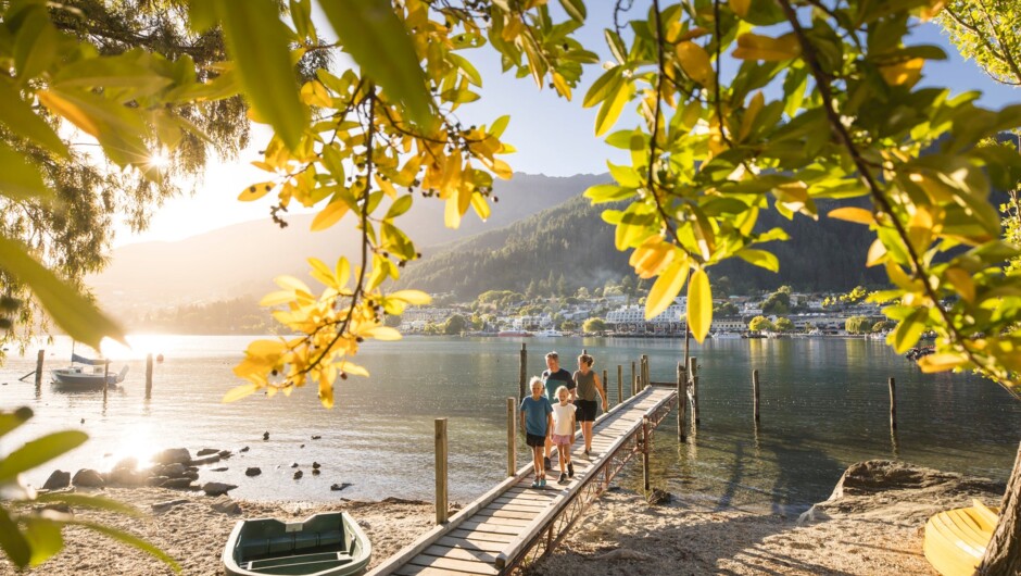 Lakefront walk in Queenstown Gardens on a private two-day tour