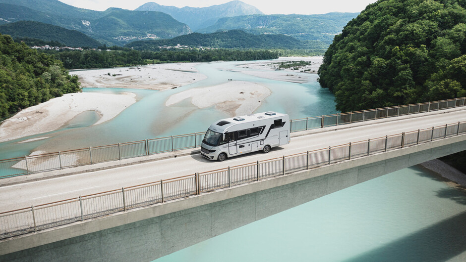 A Roam motorhome in the wild