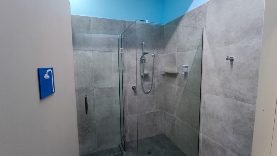 Newly renovated modern bathroom facilities