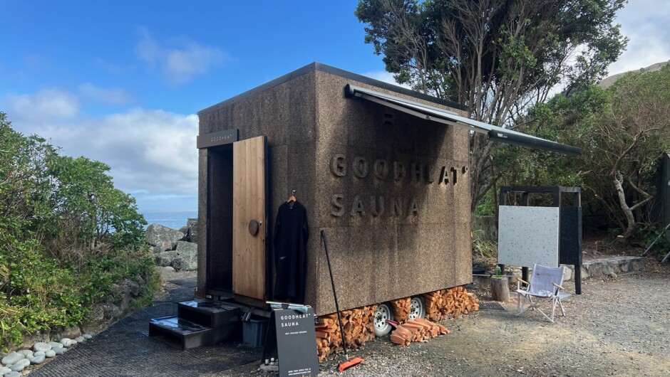 The sauna is tucked away in a secluded pocket at the entrance to Pepin Island.