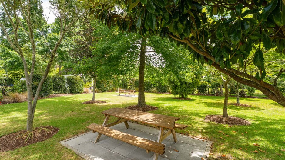 Campground seating areas
