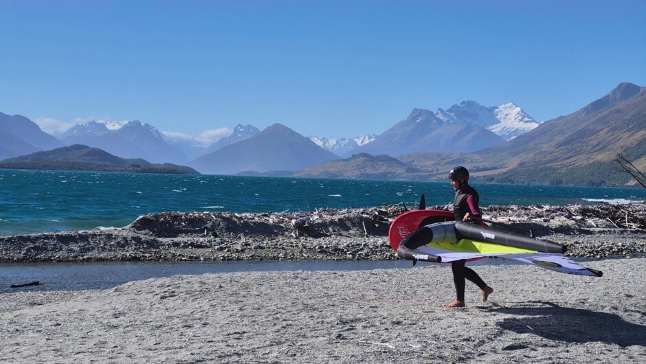 Wingfoiling on Lake Wakatipu