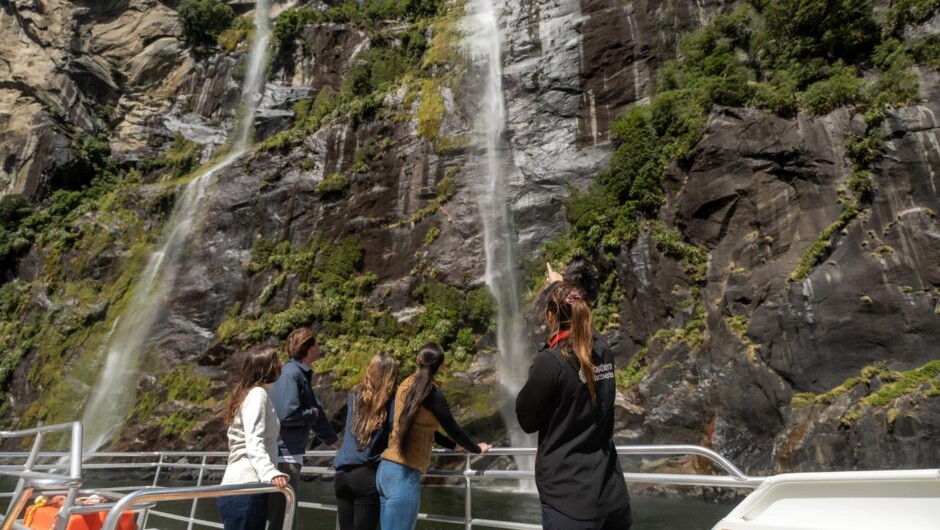Nature guide interacting with guests