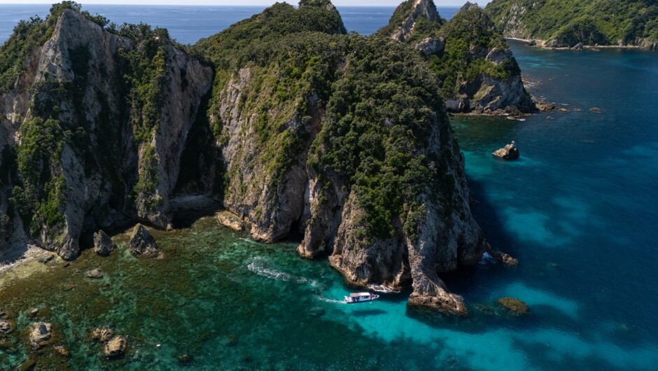 The towering cliffs of the Aldermen Islands