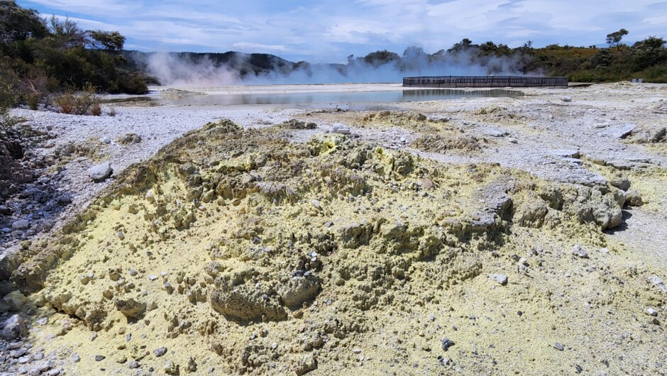 Layers of geothermal deposits