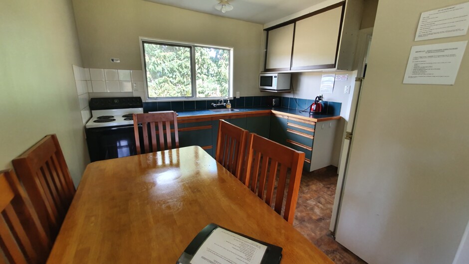 Fully self sufficient kitchen with cooking facilities and equipment, crockery and cutlery all supplied.