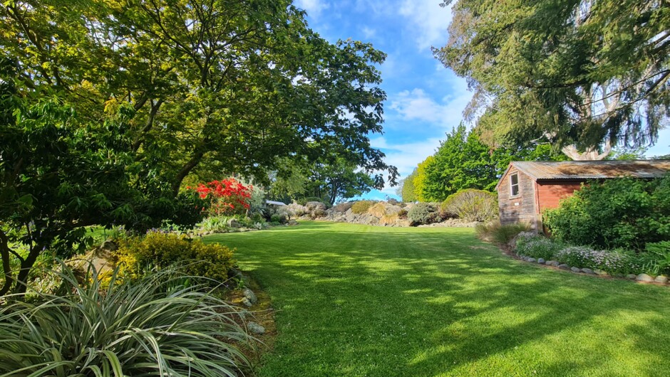 Looking through to the Gallery and one of the Rock Gardens which has a natural bird bath rock.