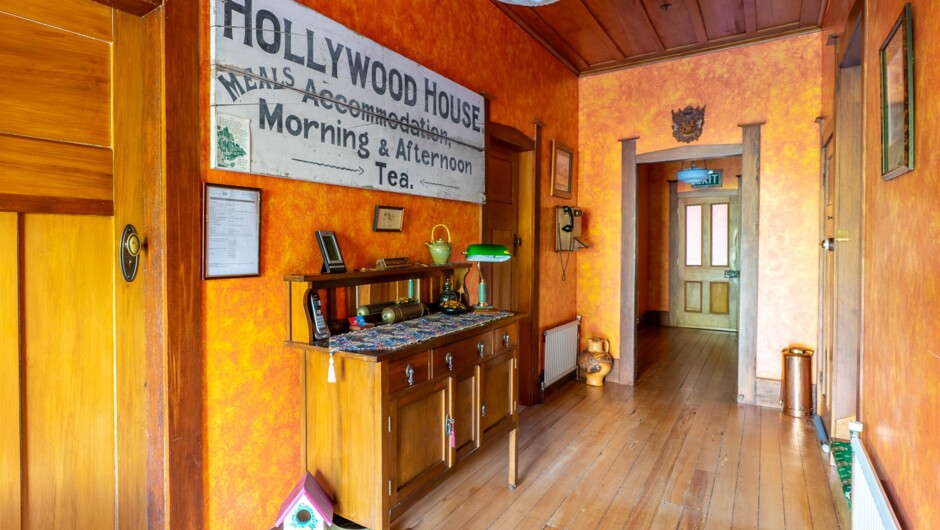 Holly Homestead entry hallway with rimu timber floor