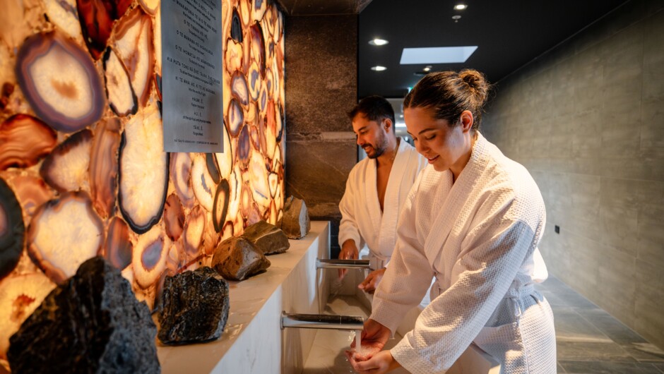 Step 7. Closing wellness blessing completed your Restorative Journey at Wai Ariki Spa