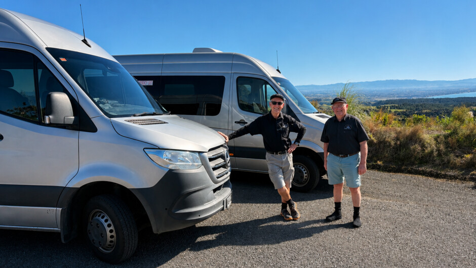 John &amp; Tom with Sprinters at Te Mata Peak