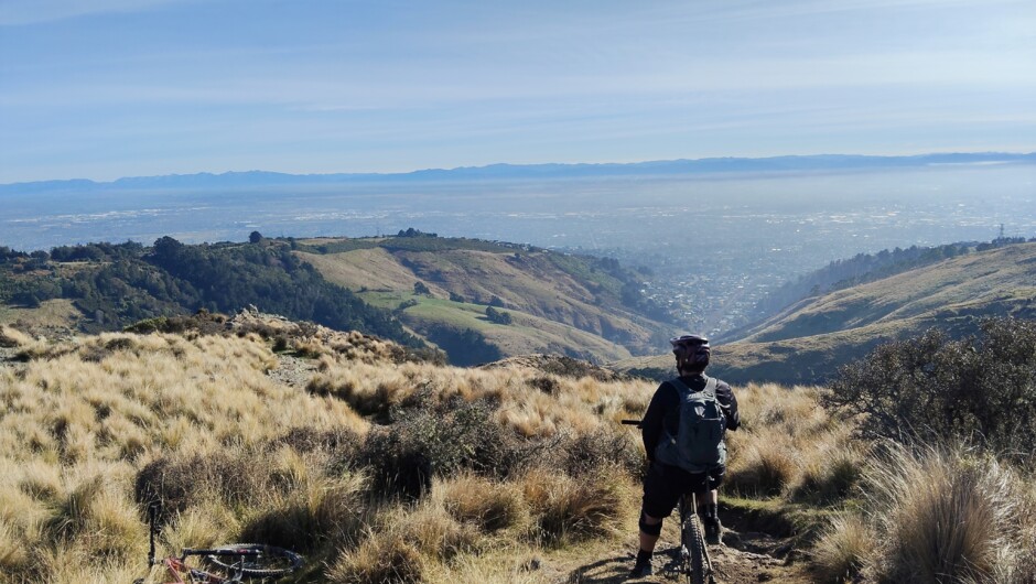 Ready to ride in Christchurch Port Hills (Day 1).