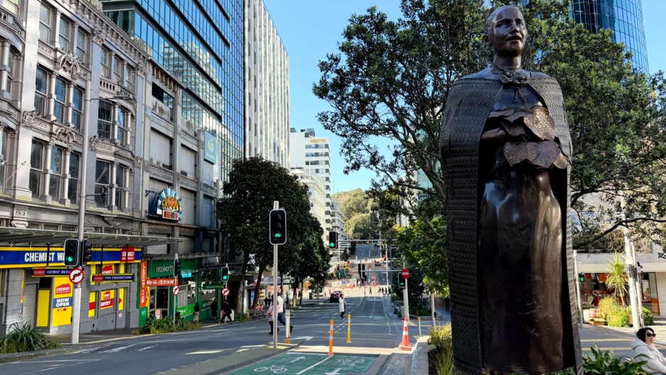 Downtown sculpture near Auckland's new train stations