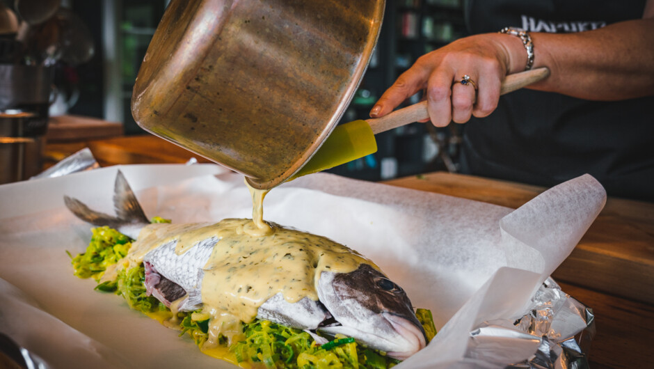 Hapuku Kitchen sources all kaimoana (seafood) from sustainable suppliers
