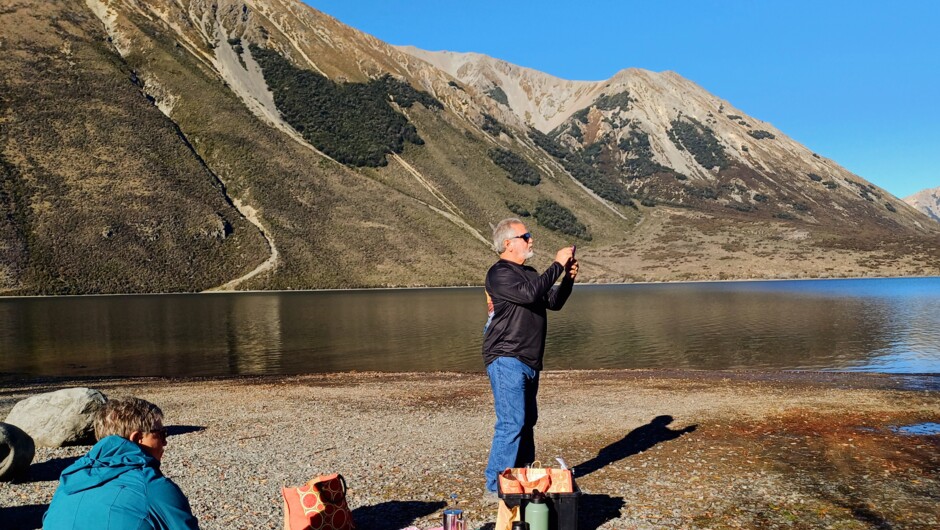 Picnic lunch at Moana Rua/Lake Pearson with Adventure By Nature