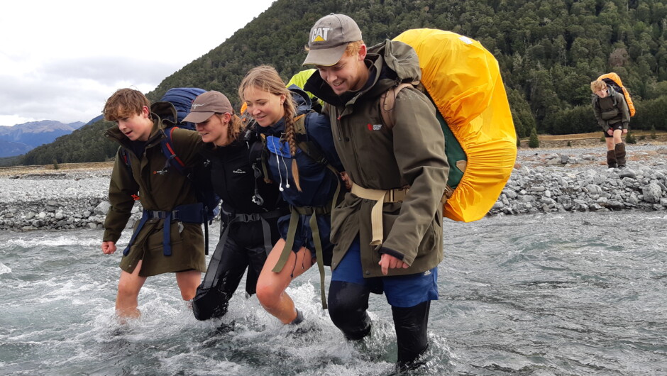 River Crossing in New Zealand with OENZ - Outdoor Education New Zealand