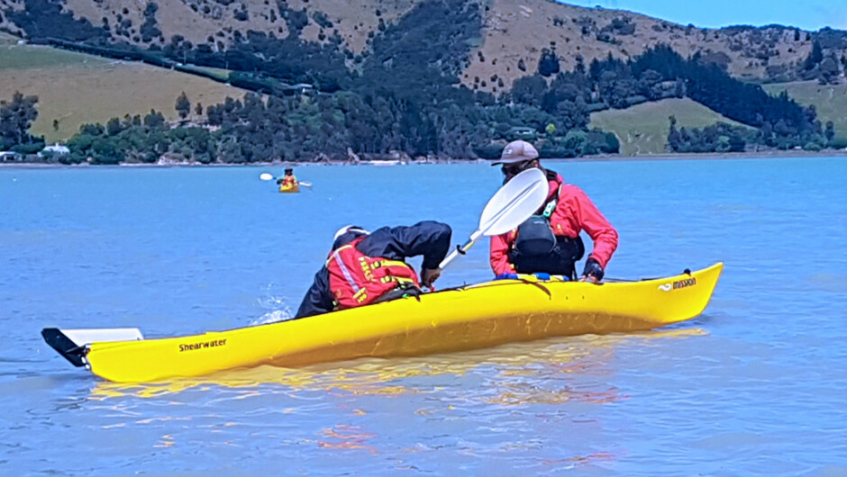 Sea Kayak self rescue skills with OENZ - Outdoor Education New Zealand