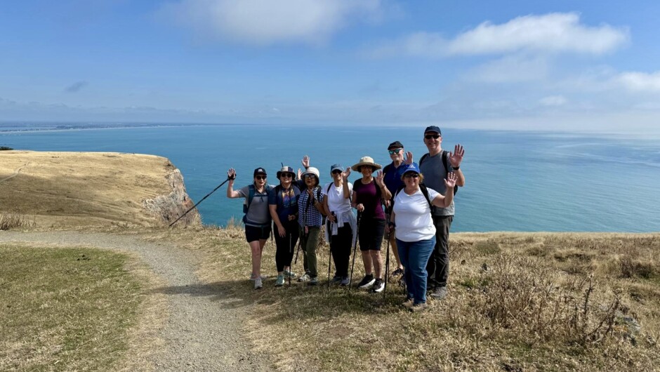 Group of walkers at Godley Head