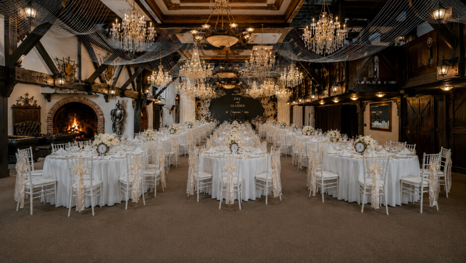 Luxury wedding reception at Settlers Country Manor, Auckland