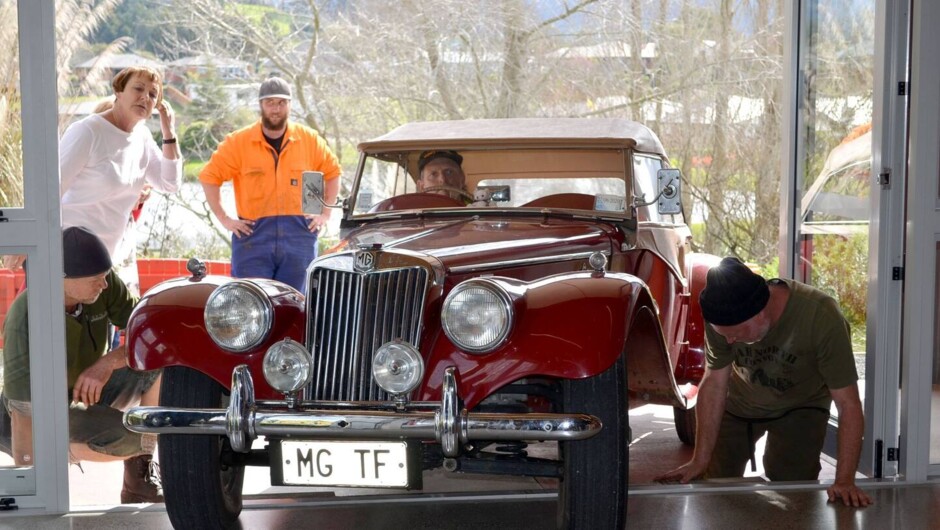 A piece of racing history on display at Western Bay Museum. This classic 1955 MG TF belonged to Formula One champion Denny Hulme and featured in our Local Sporting Champions exhibition.