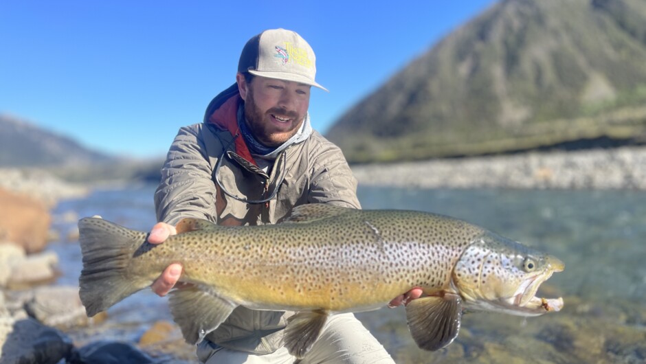 Scott with a stunning head water brown trout that took a large dry fly.
