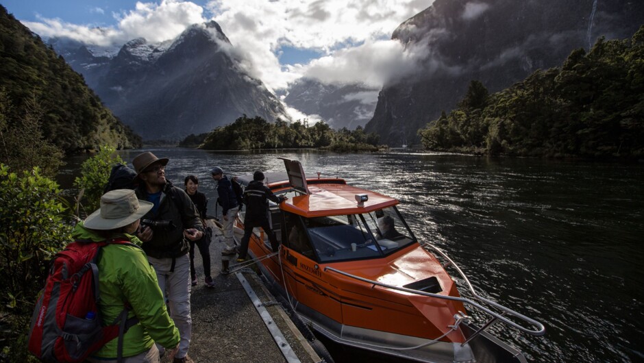 Access the Milford Track by water taxi to enter a different world!