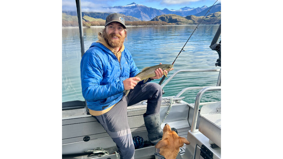 Reeling in a Lake Wānaka trout
