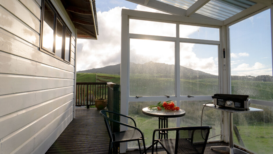 BBQ with a view, conveniently under cover