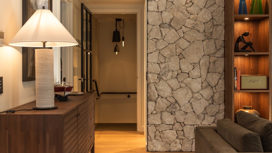 Open-plan living room and kitchen at 11 Earl Street Queenstown