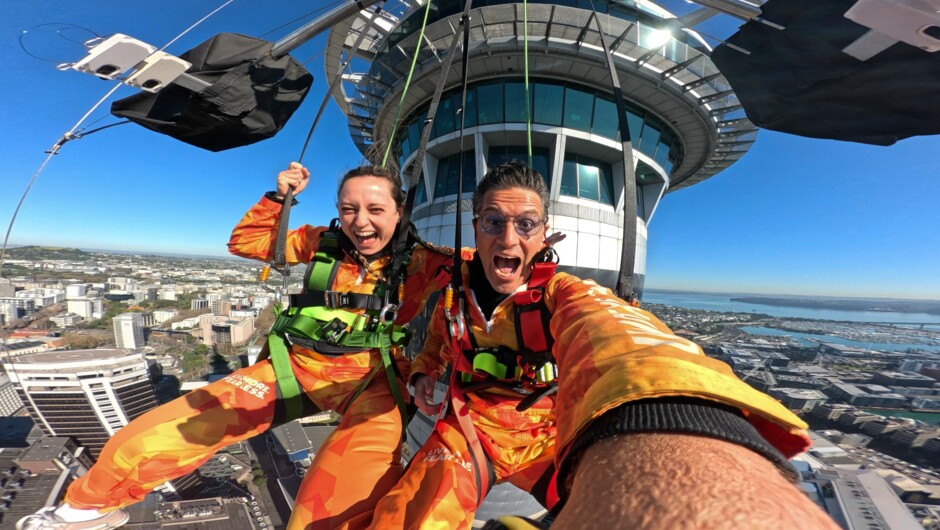 SkyJump - seated harness drop from 192m.