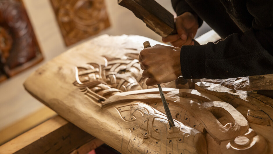 Student at the National Wood Carving School