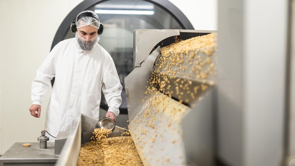 Freshly roasted peanuts with Shaun